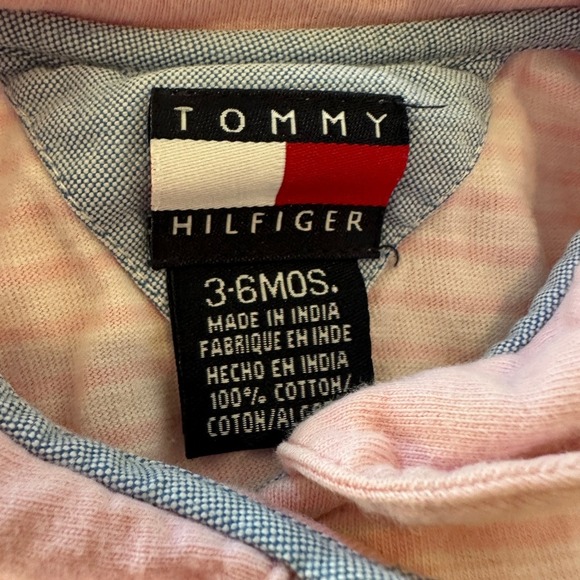 Tommy Hilfiger Baby Girl Pink Striped Dress Button Down 3-6 Months - Picture 3 of 4